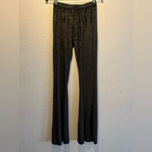 Hard Tail Black Velvet Wide Leg Pants Size M
